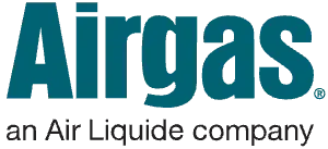 Airgas logo in teal with the tagline “an Air Liquide company” underneath