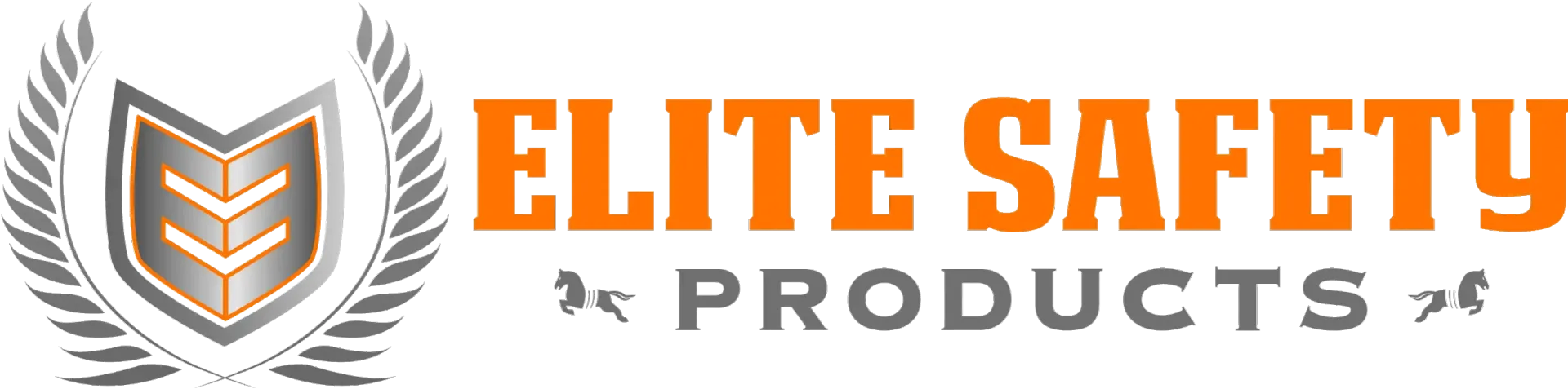 Elite Safety Products logo with shield icon in orange, gray, and black text