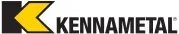 Kennametal logo with black text and a yellow geometric emblem on a white background