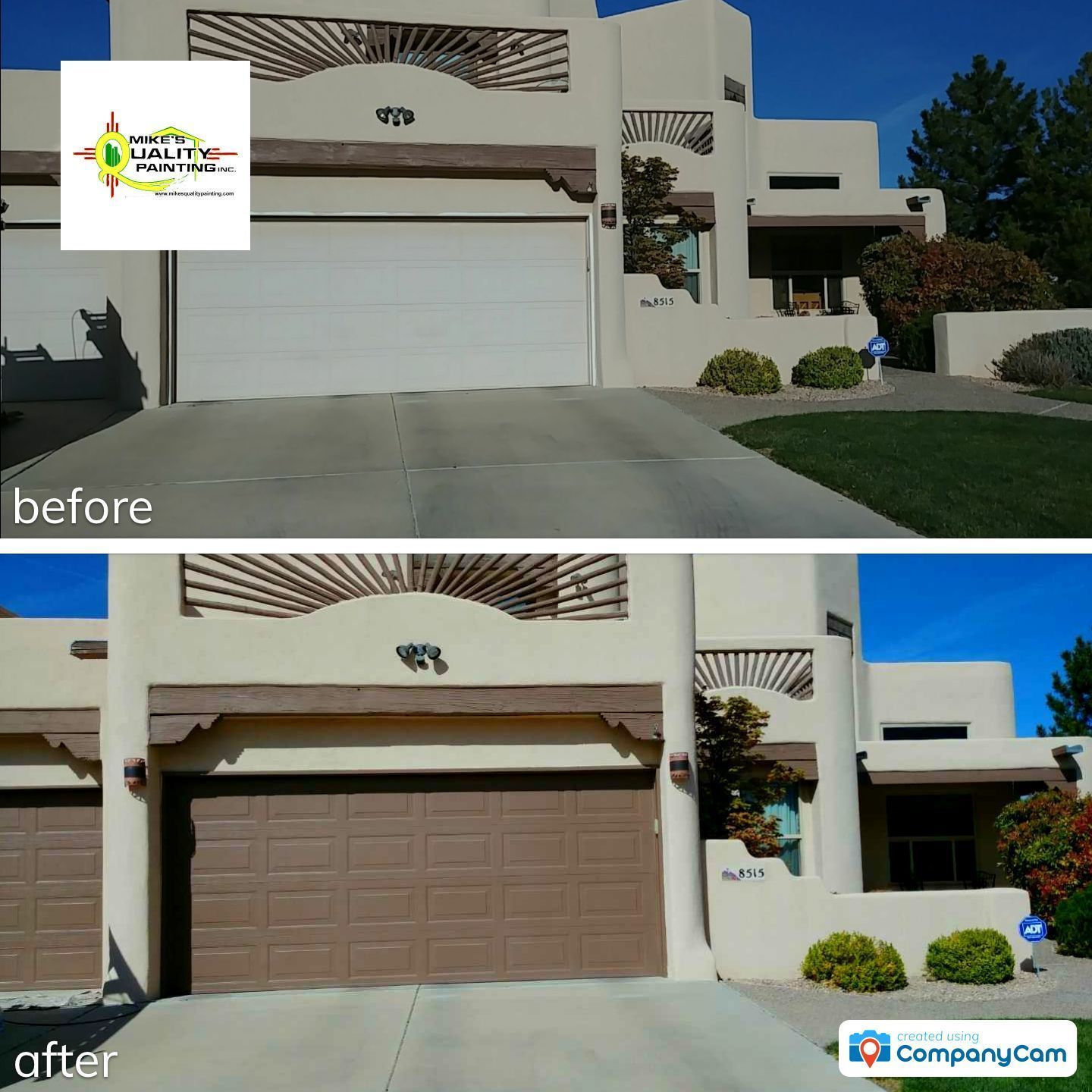 a picture of a house before and after being painted