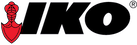 A black and red logo for iko with a red shovel.