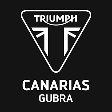 The logo for triumph canarias gubra is white on a black background.