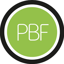 A green circle with the word pbf inside of it