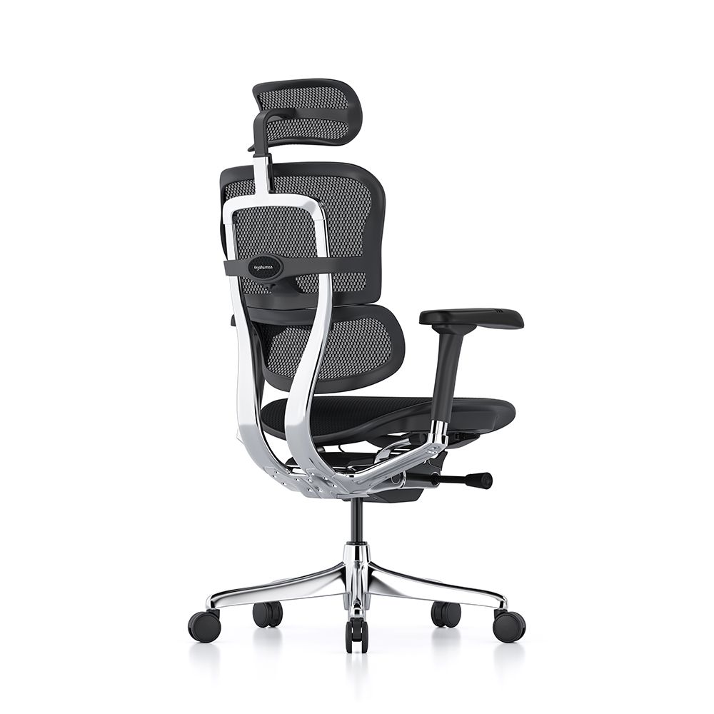 Ergohuman Elite G2 with black frame and black T mesh and headrest