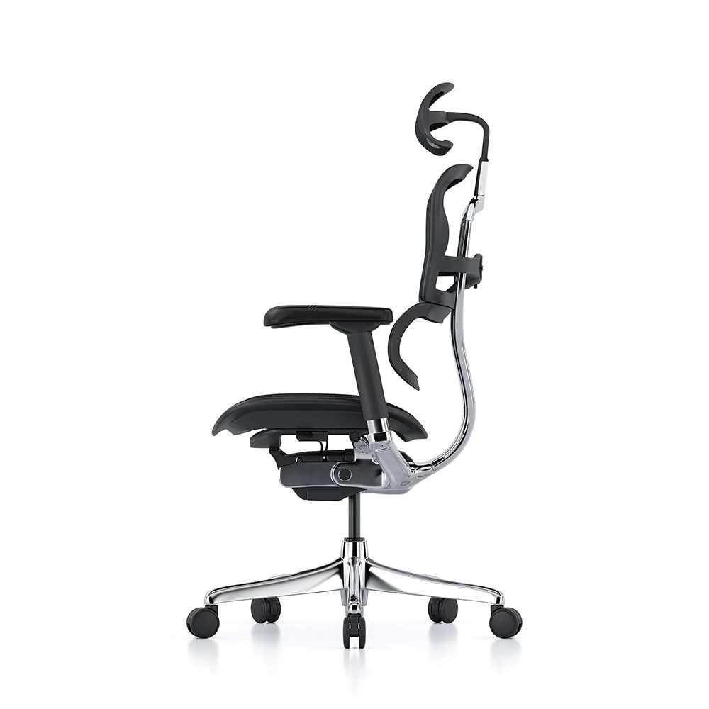 Ergohuman Elite G2 with black frame and black T mesh and headrest