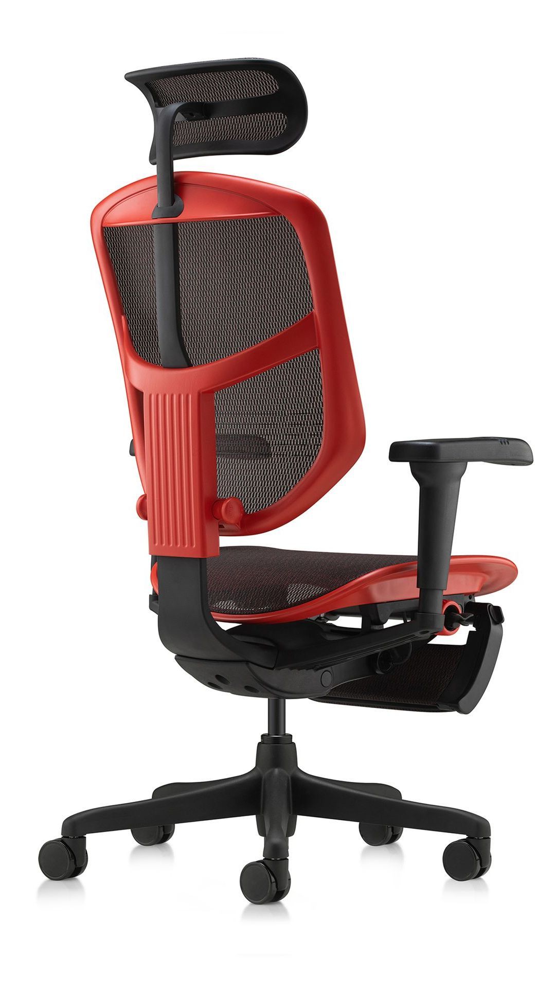 Enjoy Ultra with a red frame facing 45 degrees to the right back.
