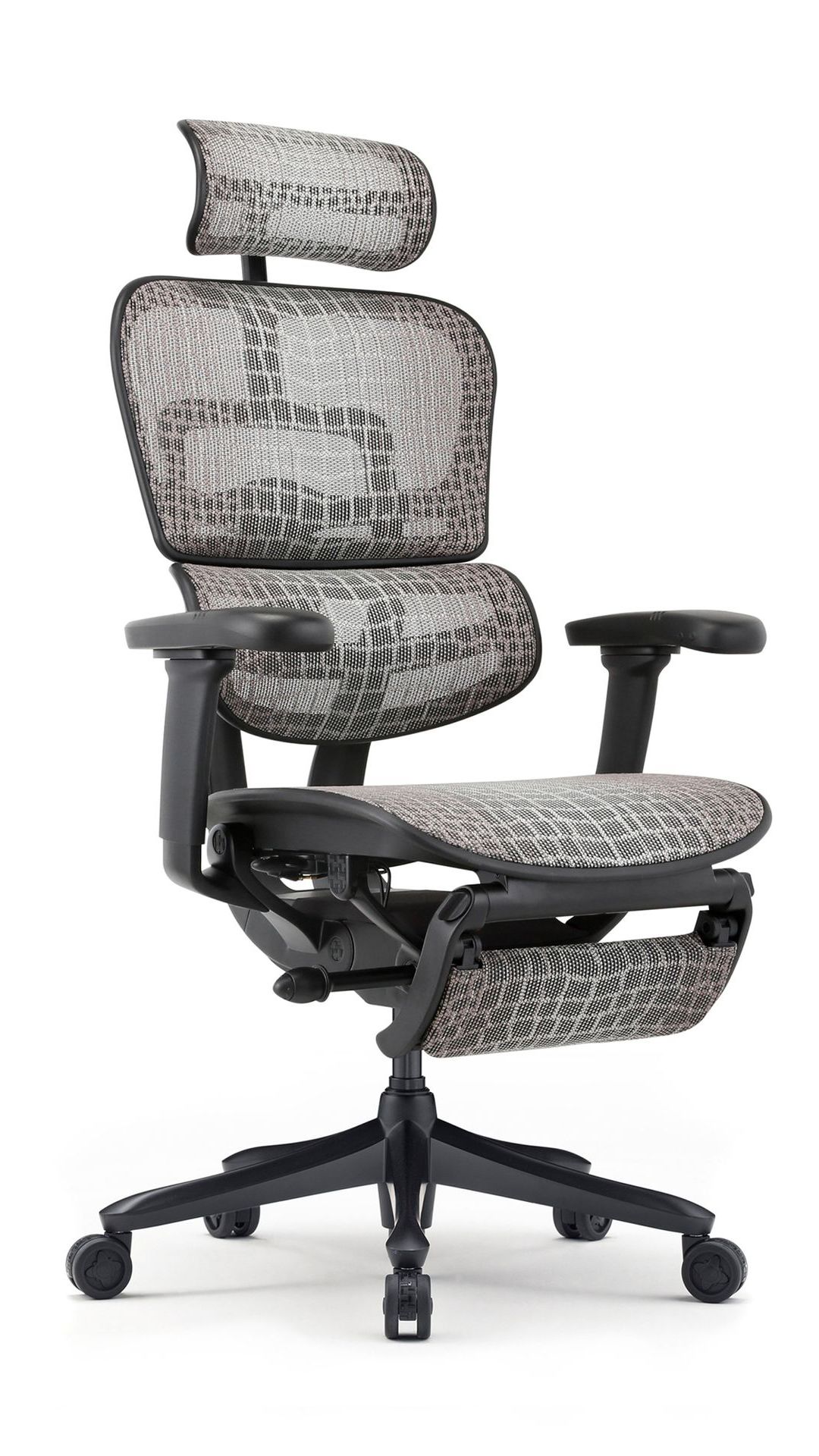 Ergohuman Carbon with black frame, facing 45 degrees to the right.