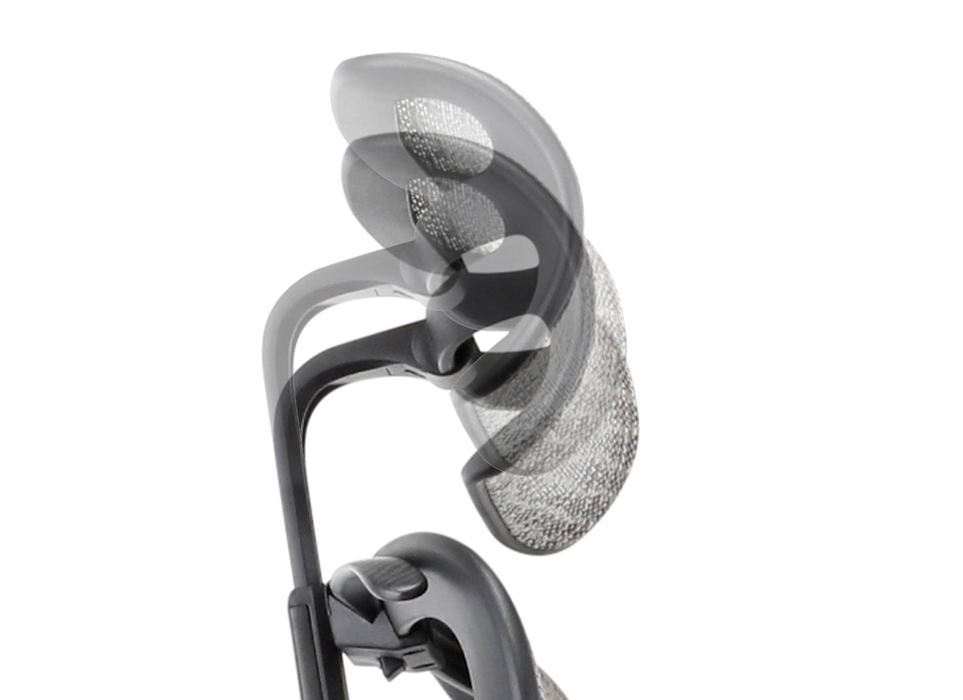 Profile view of the Ergohuman Carbon gaming chair headrest, highlighting height adjustment