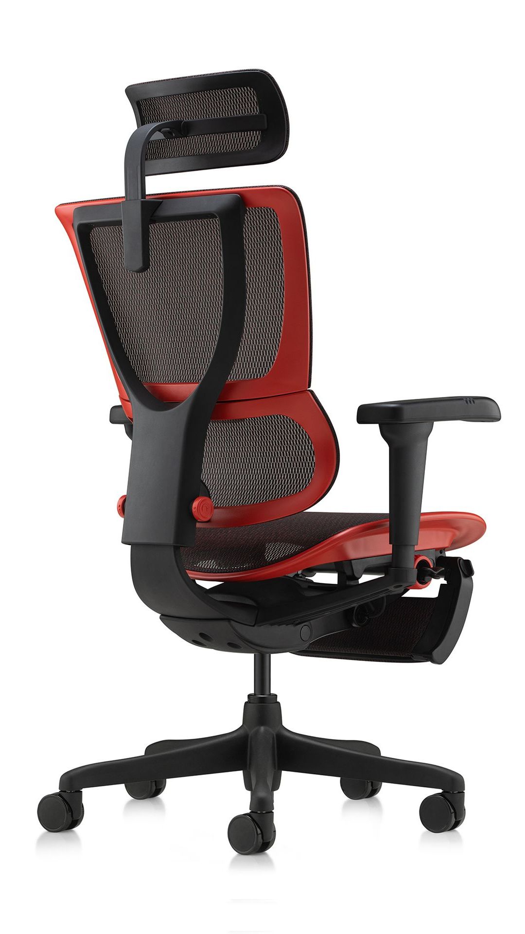 Mirus Ultra with a red frame facing 45 degrees to the right back.