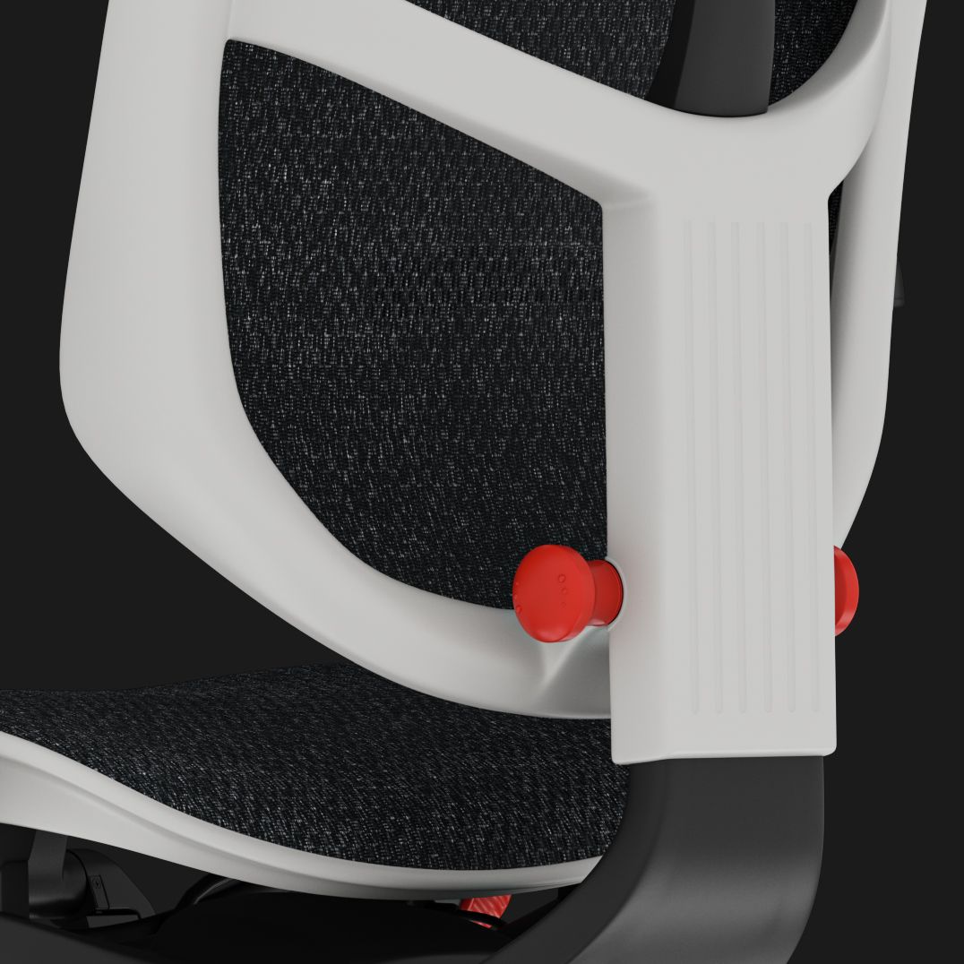 Back view of the integrated lumbar support 
