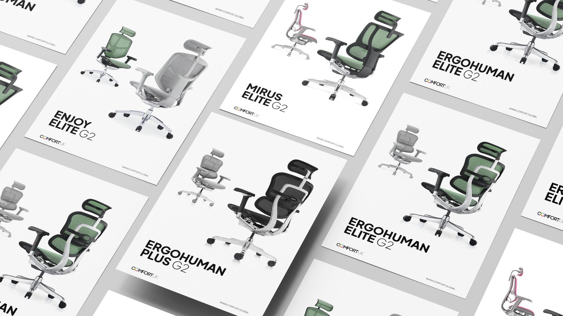 Cover pages of Comfort Seating's specification sheets which provide detailed information on chairs.