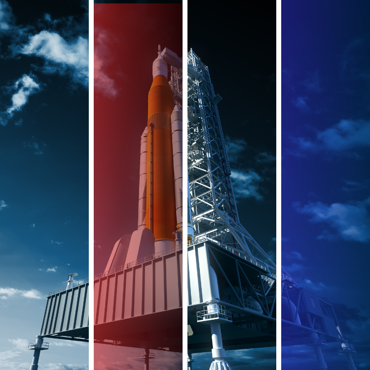 A picture of a rocket being launched into space