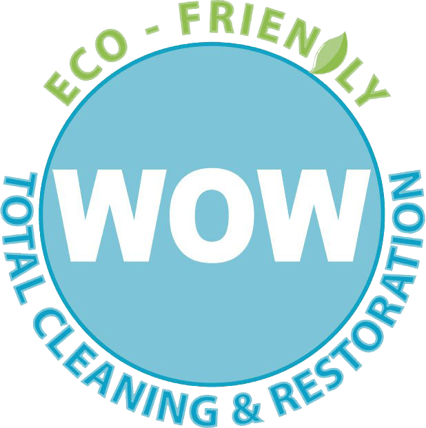 A logo for wow total cleaning and restoration