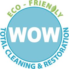 A logo for wow total cleaning and restoration