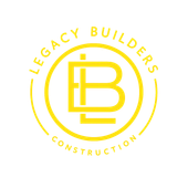 Yellow Legacy Builders Construction circular logo with stylized LB monogram