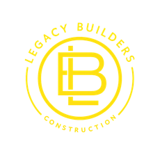 Yellow Legacy Builders Construction circular logo with stylized LB monogram