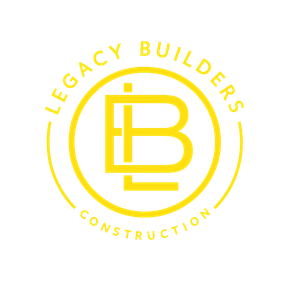 Yellow Legacy Builders Construction circular logo with stylized LB monogram