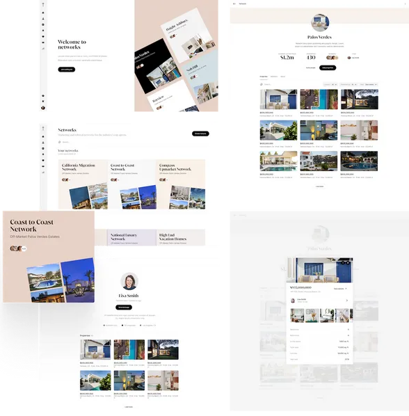 A collage of various websites including one for a club