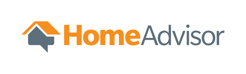 The home advisor logo is orange and blue with an arrow pointing up.
