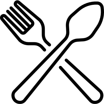 A fork and spoon crossed over each other on a white background.