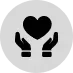 A pair of hands holding a heart in a circle.
