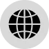 A black and white icon of a globe in a white circle.