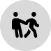 A couple of people holding hands in a circle.