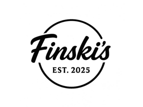 Finski’s logo in black script inside a thin black circle, with “EST. 2025” below.