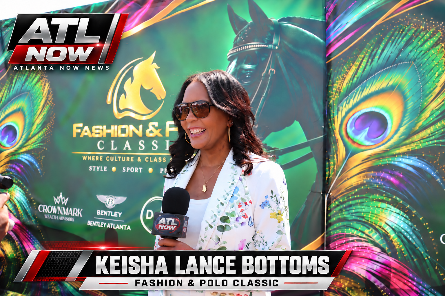 ATL Now coverage at the Atlanta Fashion & Polo Classic, with an interview in front of the event backdrop.