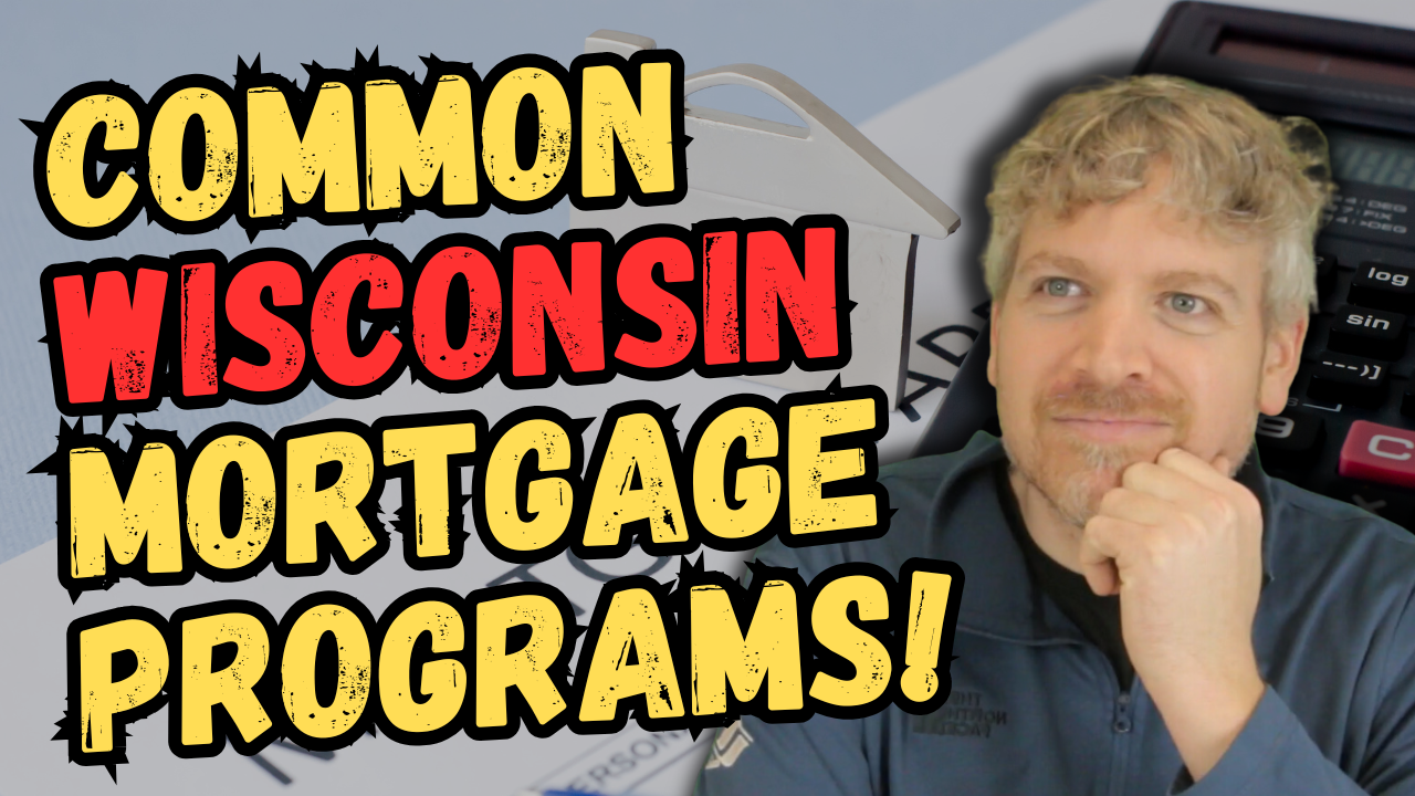 dan kahn sitting in front of a calculator with the words common wisconsin mortgage programs