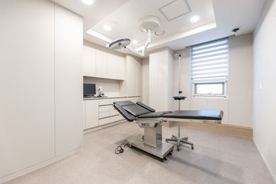 Clean, modern treatment room