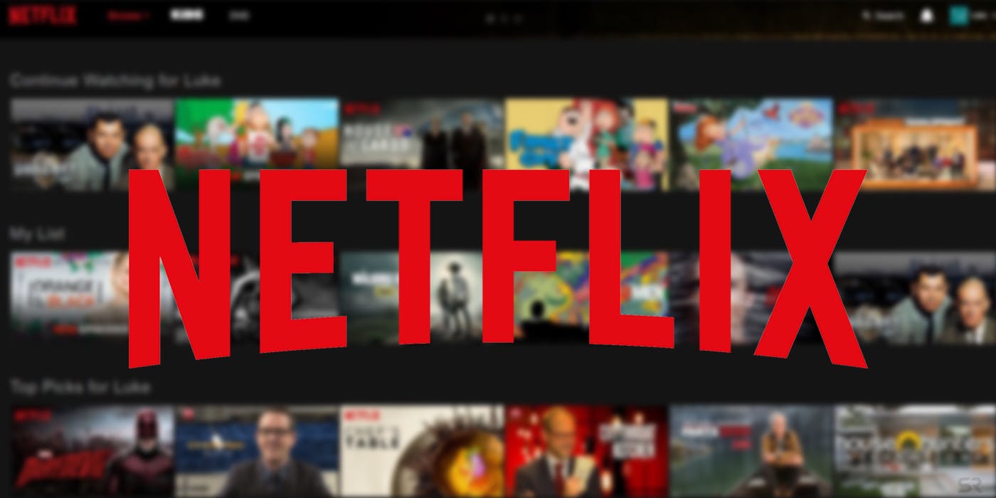 A blurred image of the netflix website