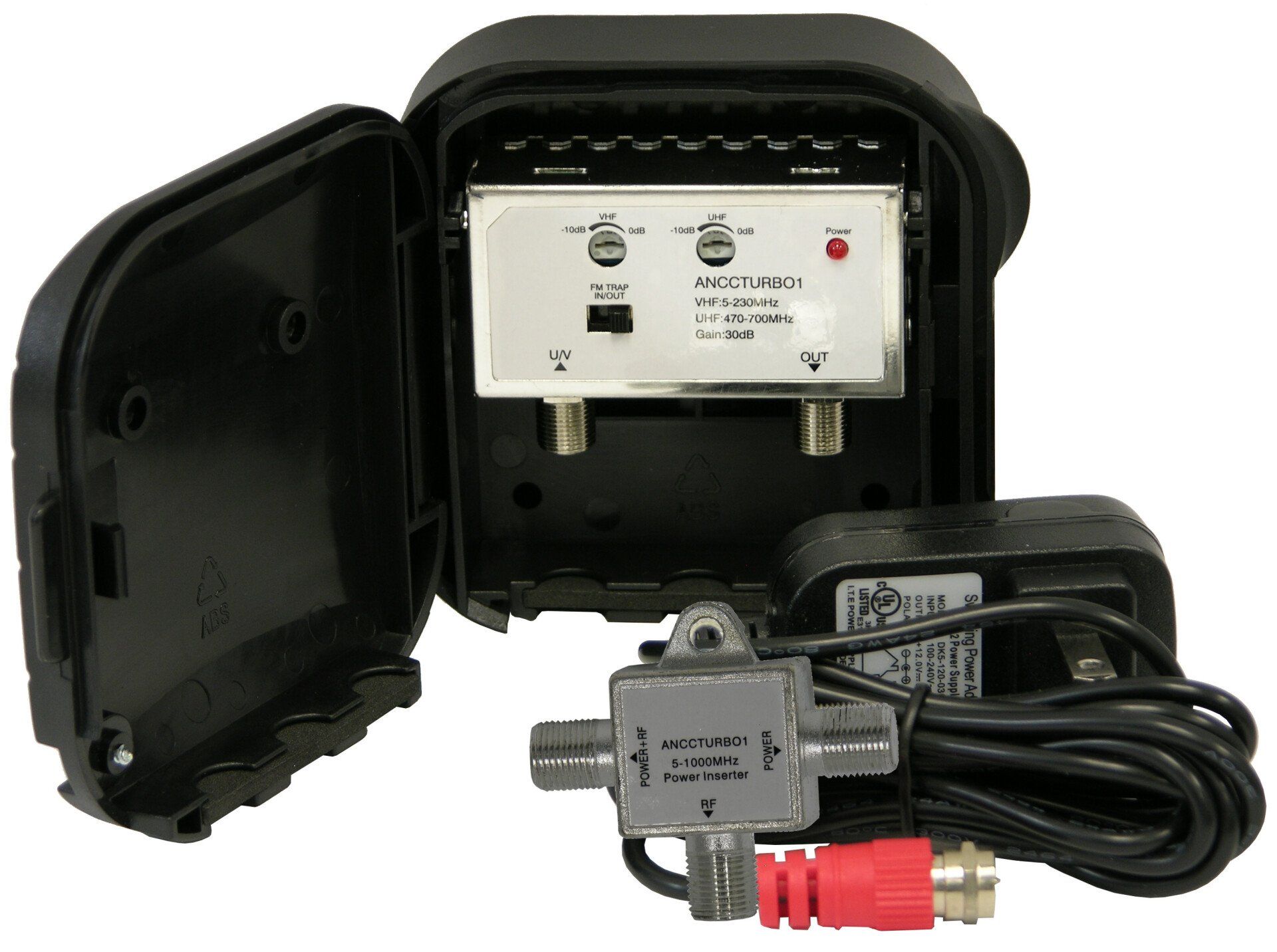 A picture of a satellite receiver with the lid open