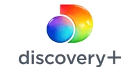 The discovery plus logo has a rainbow colored circle in the middle.