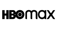A black and white logo for hbo max on a white background.