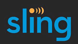 The sling logo is blue and orange on a black background.