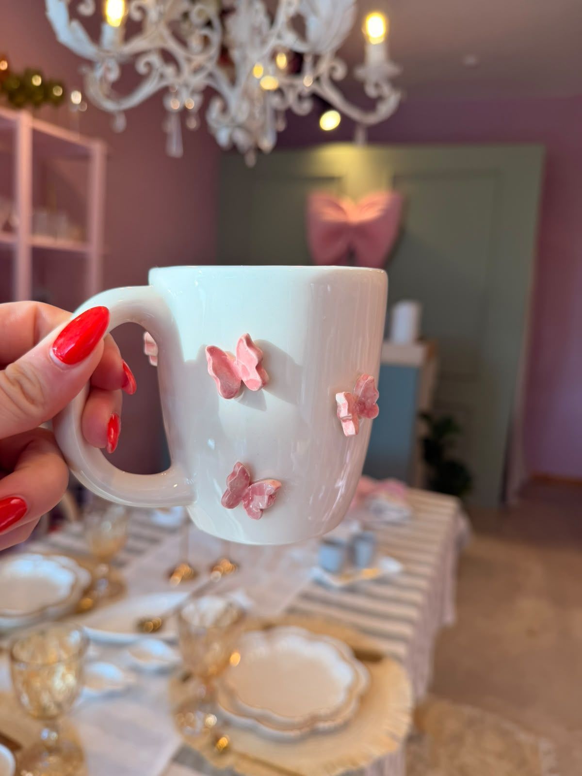 taza mariposa 3D