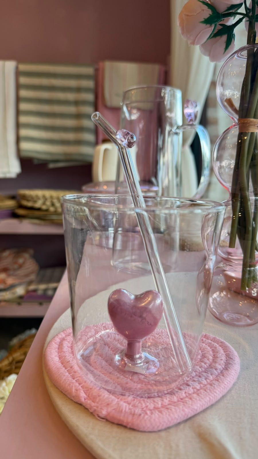 vaso corazon en polvo