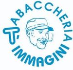 Logo blu di Tabaccheria Immagini con un uomo sorridente stilizzato con un cappello all'interno di un disegno circolare