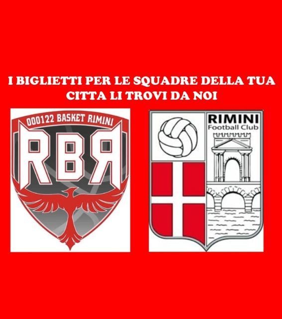 Manifesto rosso con i loghi delle squadre di basket RBR e Rimini e testo in italiano che invita i giocatori di basket ad aderire.
