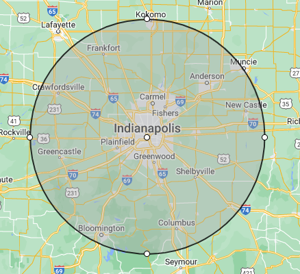 Map of catering service area