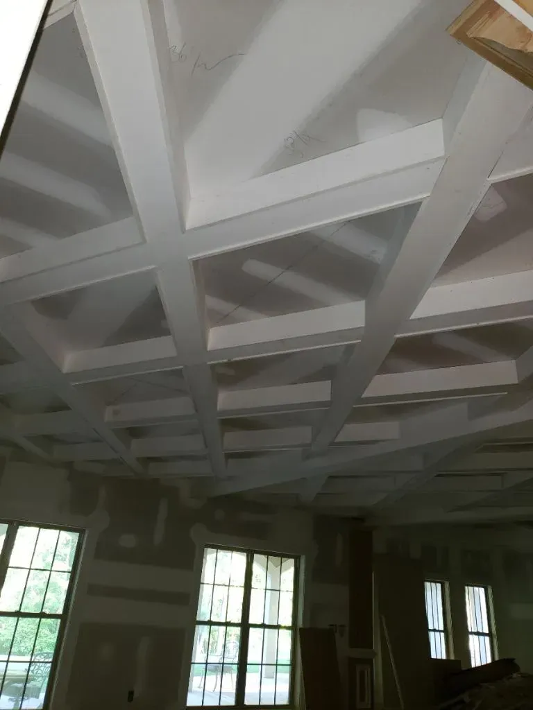 A room with a ceiling that is being remodeled