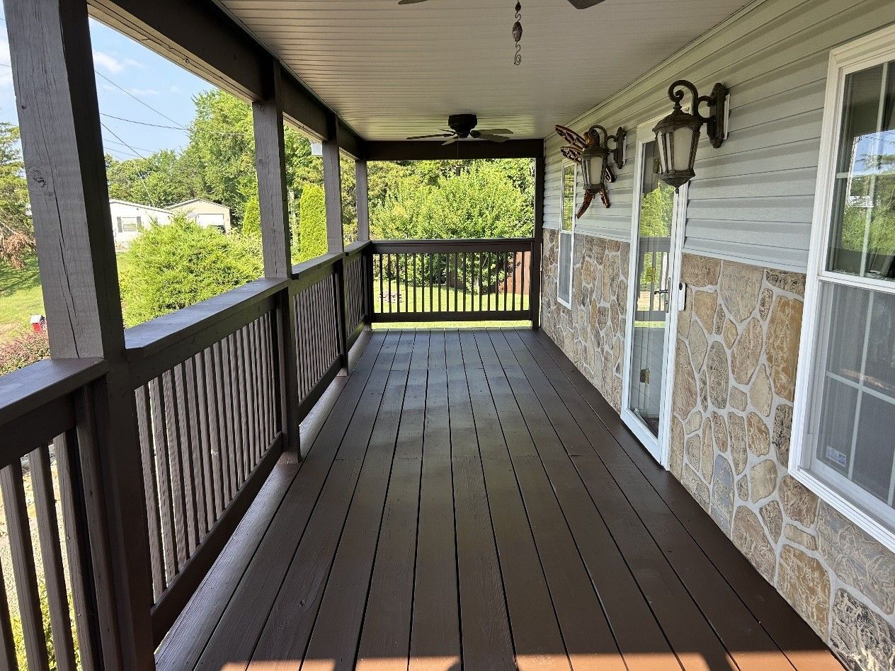 Wood deck staining project