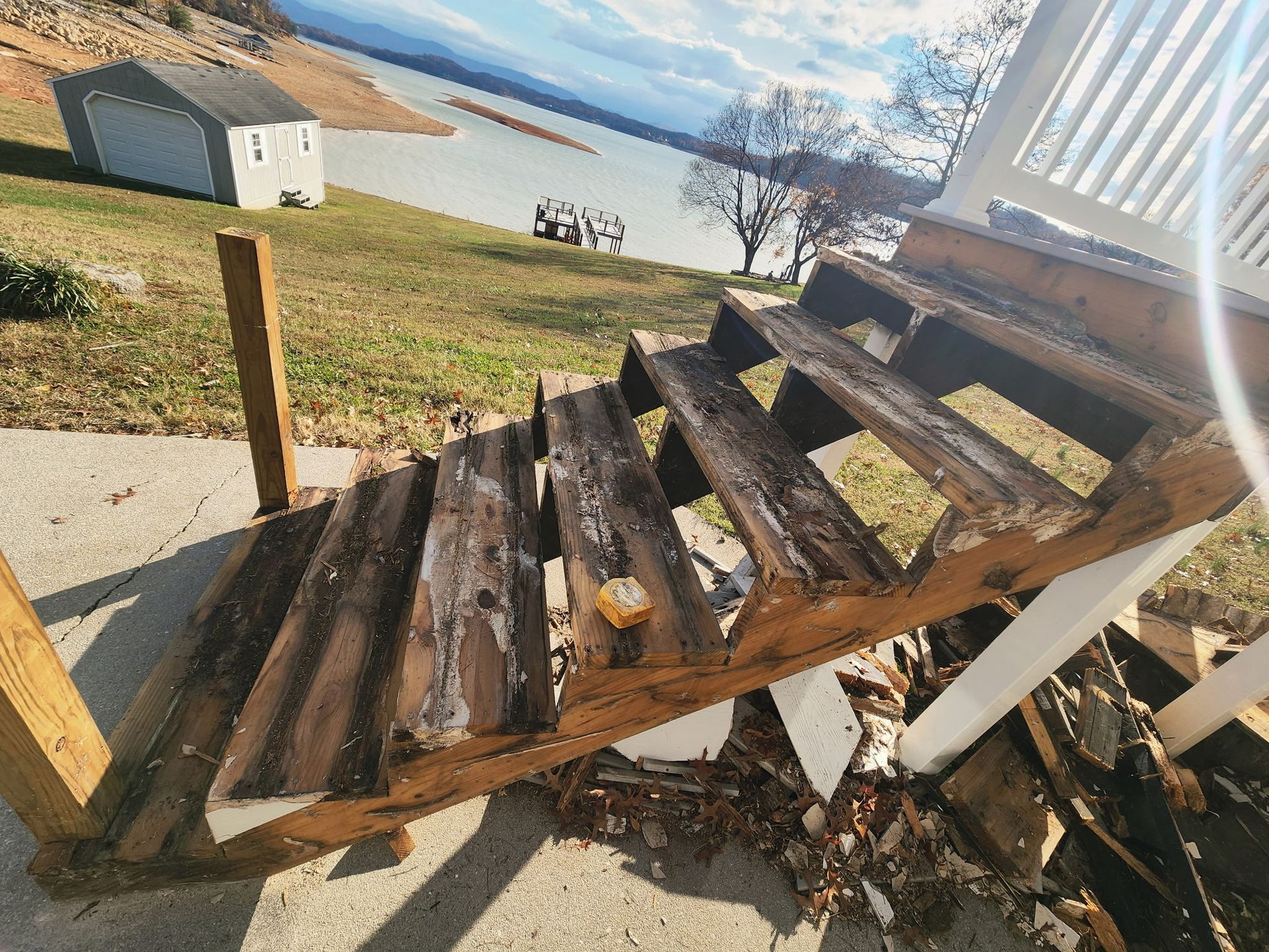 Before pics of a deck rebuilt and painted by Whaleys Painting and More in Dandridge,TN
