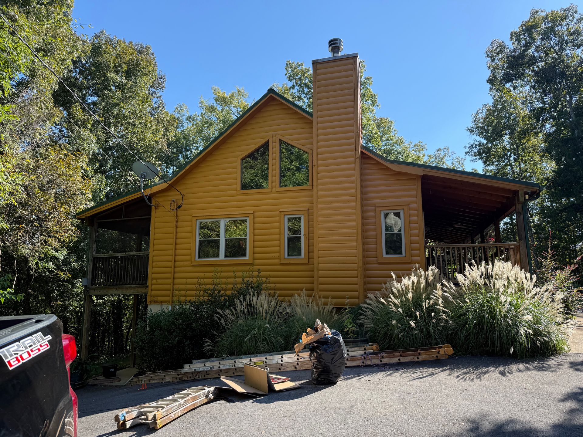 After cabin staining by Whaleys Painting and more in Dandridge,TN
