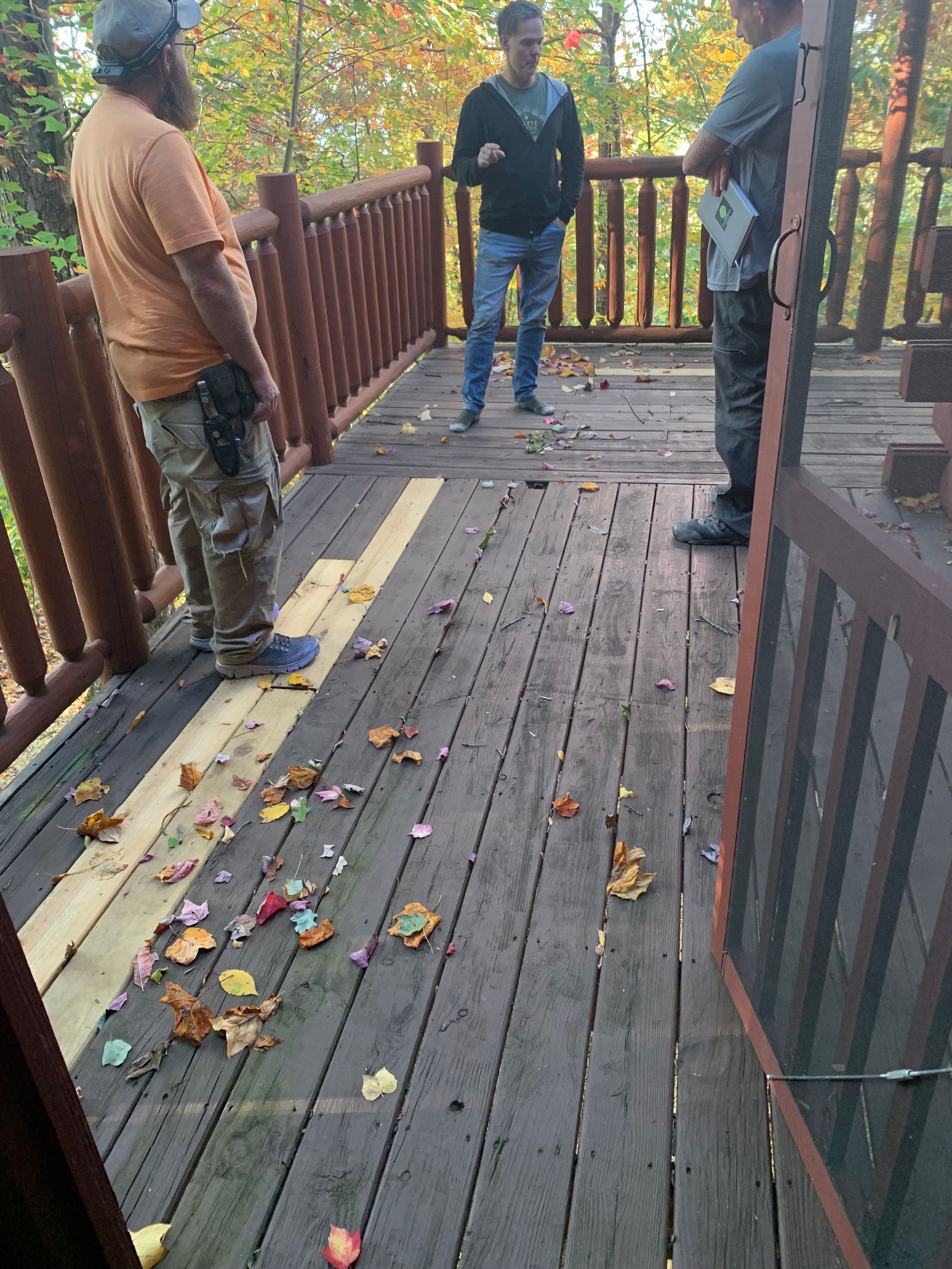 Before Deck repair by Whaleys painting and More in Gatlinburg,TN