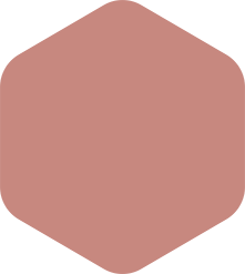 Hexagon shape in muted pink.