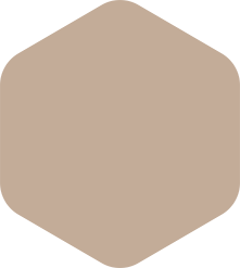 Rounded, tan-colored hexagon.