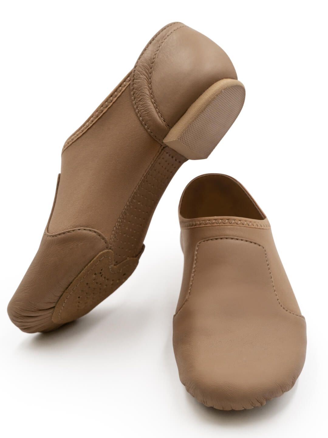 A pair of brown shoes on a white background