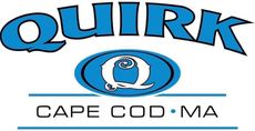 Logo for Quirk Cape Cod, MA. Blue text on a white background with a stylized blue "Q" in an oval.